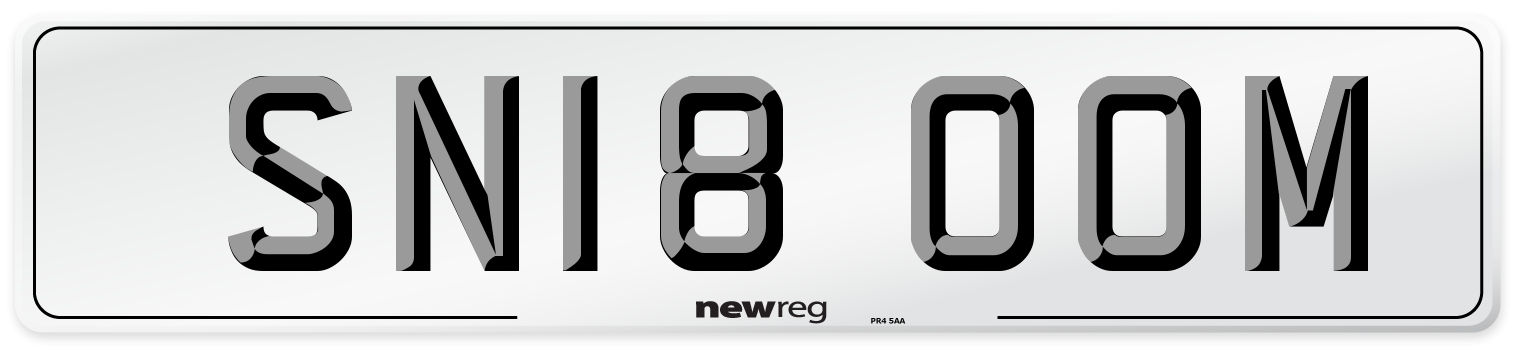 SN18 OOM Number Plate from New Reg